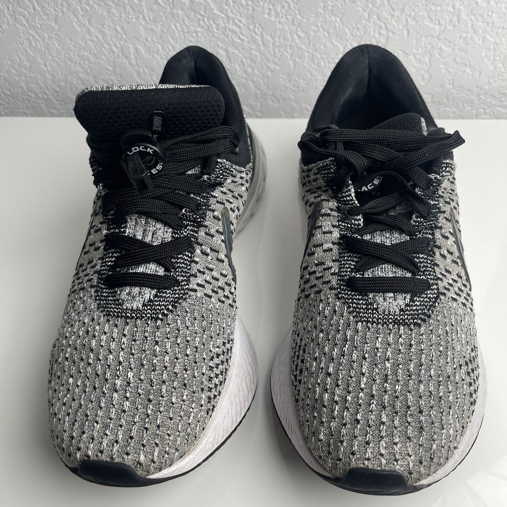 NIKE React Infinity Run OREO Flyknit 3 Men's Sz 10.5 Shoes DH5392-006 - EUC - Picture 2 of 9